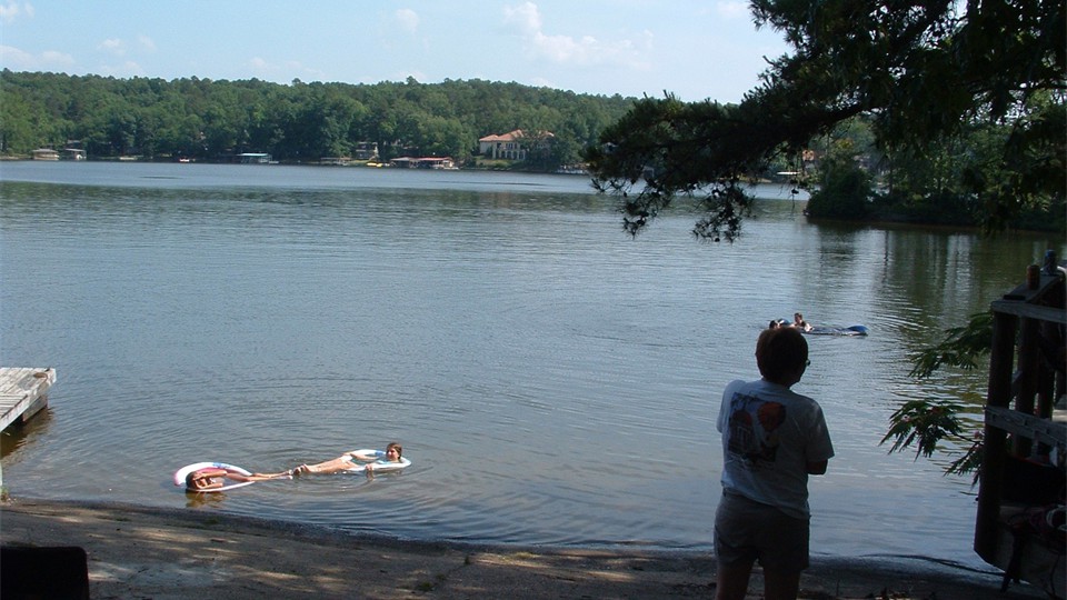 Swimming in the lake